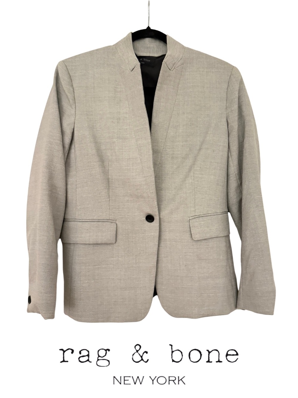 rag & bone Light Gray Women’s Collarless Blazer